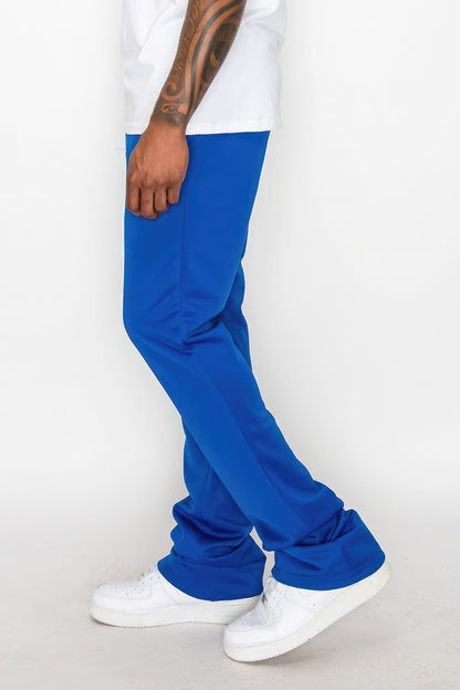 Solid Flare Stacked Track Pants