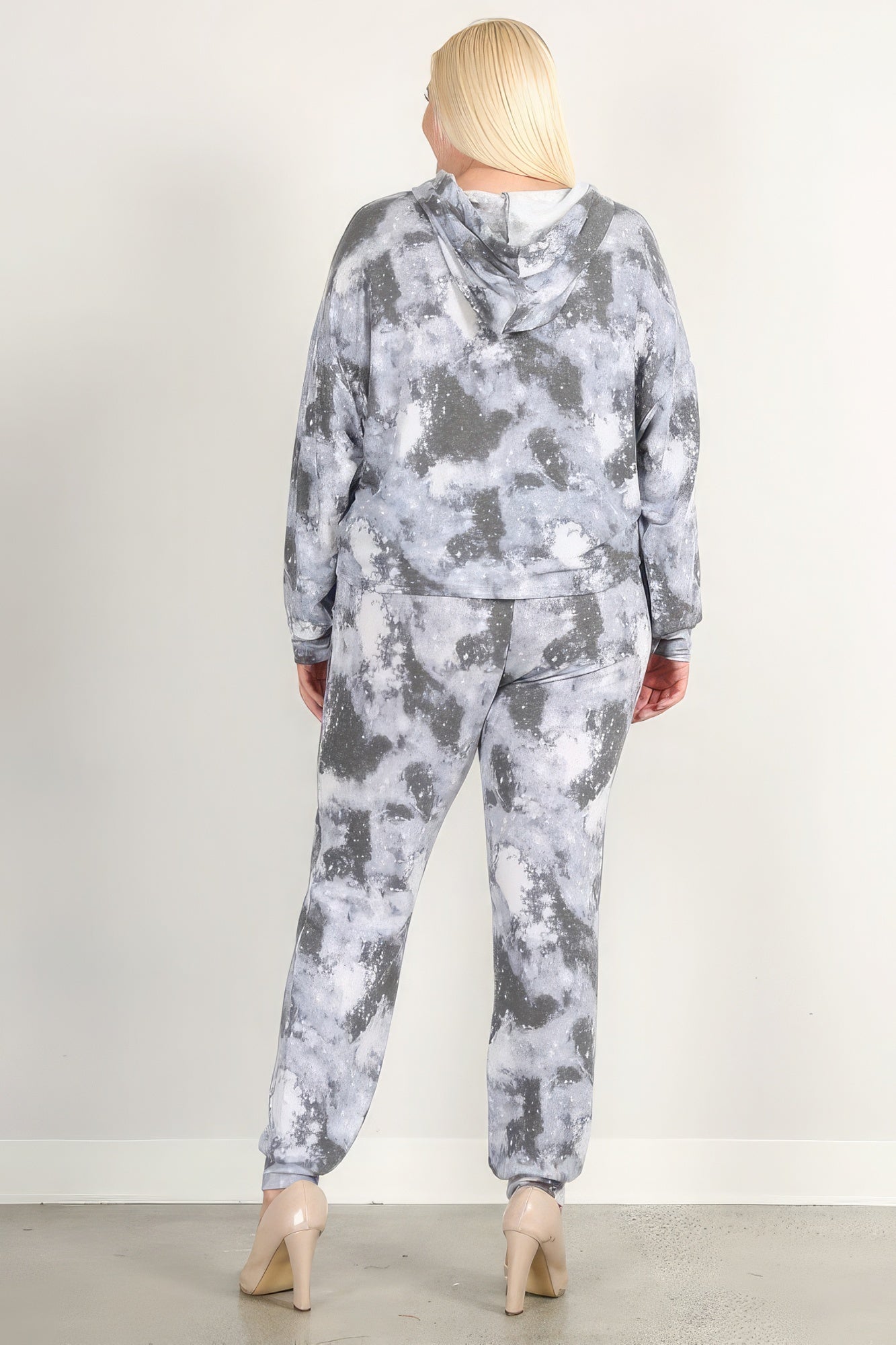 Tie Dye Print Pullover Hoodie And Sweatpants