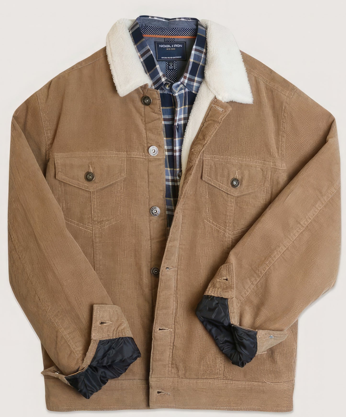 Casual Corduroy Lined Trucker Jacket