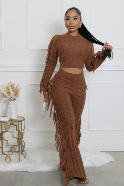 Knitted Stretch Pant Set