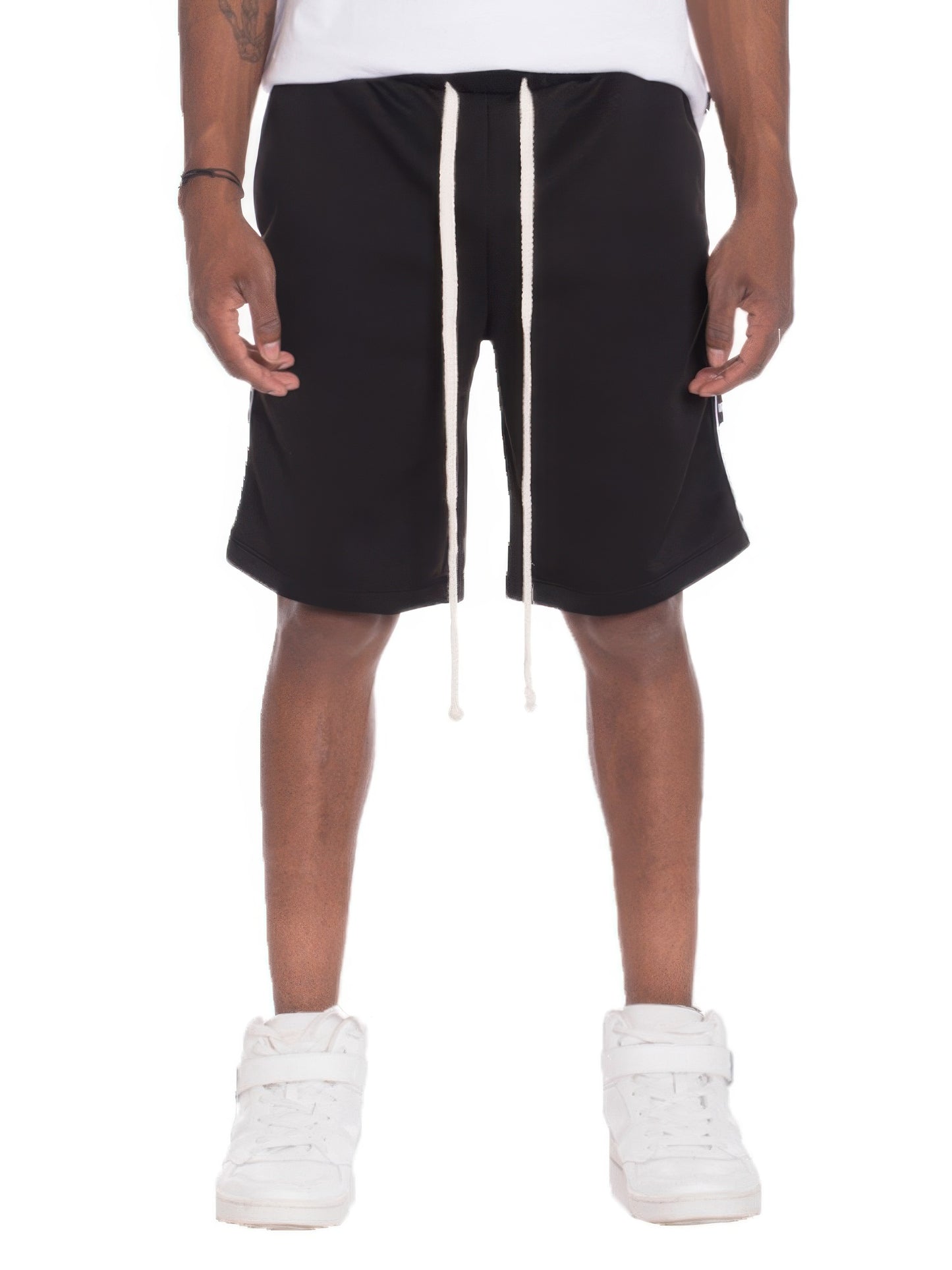 Mens Checkered Stripe Track Shorts