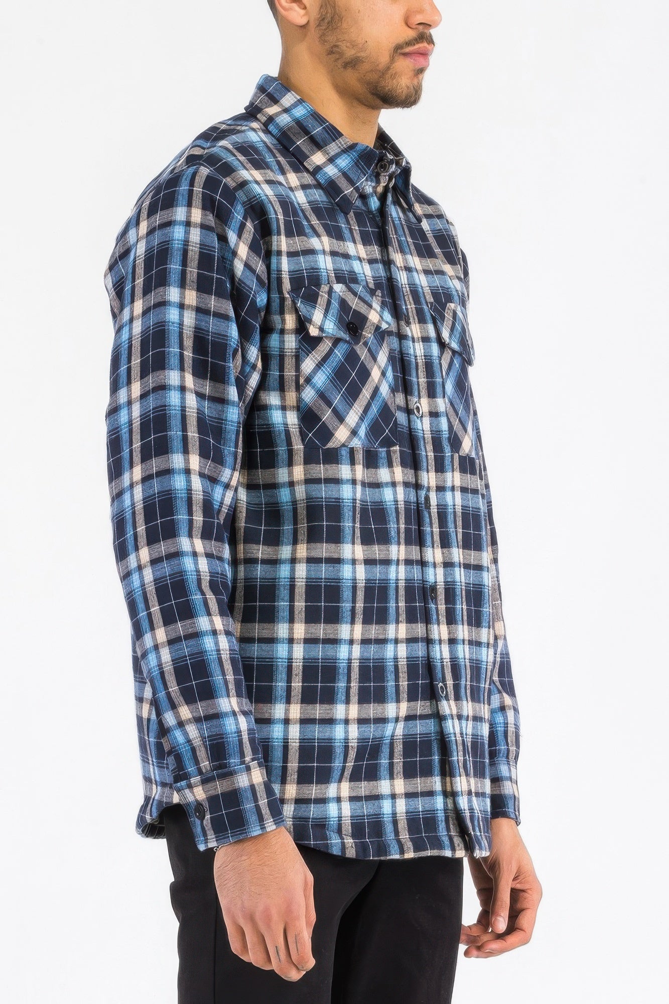 Mens Quilted Padded Flannel