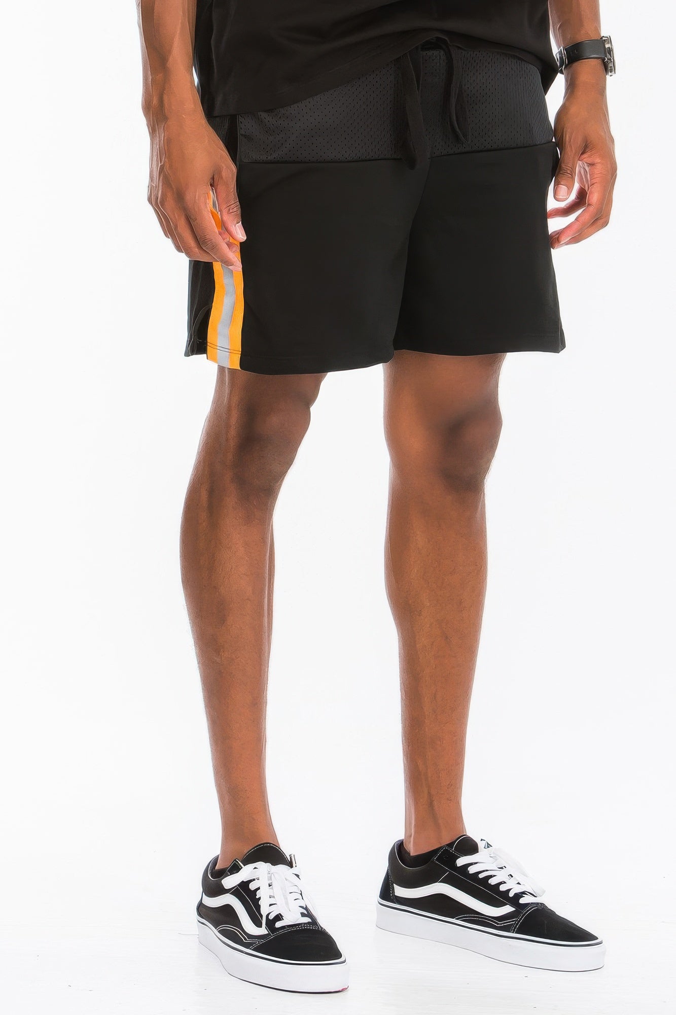 Reflective Half Mesh With Lining Shorts