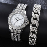 Diamond Crystals Watch and Bracelet Set