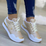 Plaid Sneakers Women Patchwork Lace Up Shoes
