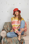 Ombre Dye Terry Knit Banded Bottom Pullover