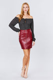 Leather Mini Skirt W/zipper