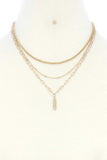 Metal Bar Oval Link Layered Neclace