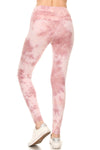 5-inch Long Yoga Style Banded Lined Tie Dye Printed Knit Legging With High Waist.