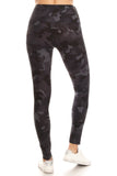 5-inch Long Yoga Style Banded Lined Camouflage Printed Knit Legging With High Waist
