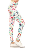 5-inch Long Yoga Style Banded Lined  Printed Knit Legging With High Waist
