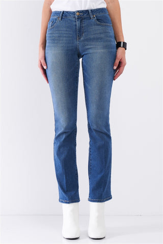 Blue Denim High Waisted Skinny Boot Jeans