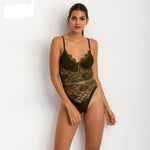 Hollow Out Sexy Lace Sleeveless One-Piece Bodysuit