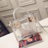 2pc Fashion Shoulder Bag Clear Jelly Clutch Purse Transparent