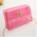 Women's Fashion PVC Jelly Handbag Clear Transparent Shoulder Bag