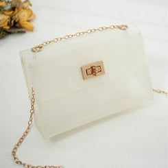 Women's Fashion PVC Jelly Handbag Clear Transparent Shoulder Bag