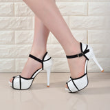 Hollow Buckle Women's Shoes With High Heels
