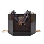 Acrylic Transparent Box Chain Shoulder Bag