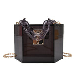 Acrylic Transparent Box Chain Shoulder Bag