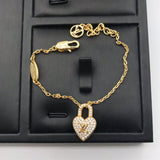 Heart Shape Gold Necklace Bracelet Earrings Jewelry Sets