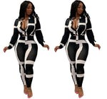 New Womens Wear Fashion Casual Printed Stripe Suit