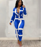 New Womens Wear Fashion Casual Printed Stripe Suit