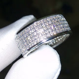 10KT White Gold Plated CZ Wedding Ring