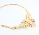 Gold Plated Leaf Shape Necklace Jewelry Set