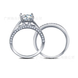New! Real 925 Sterling Silver Princess Cut Wedding Ring Sets